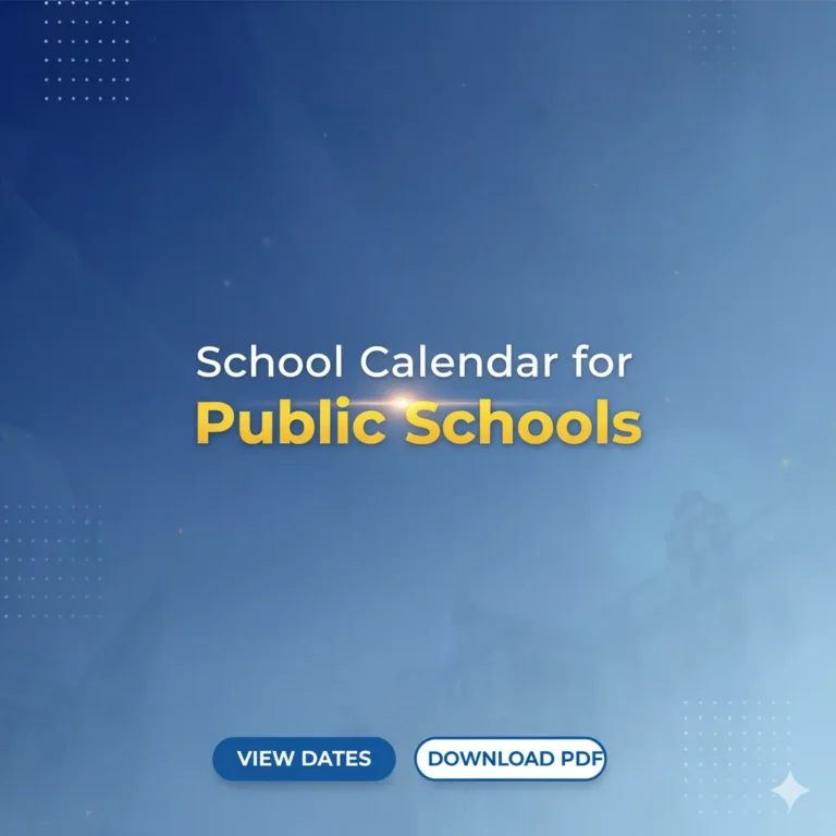 School Calendar for Public Schools