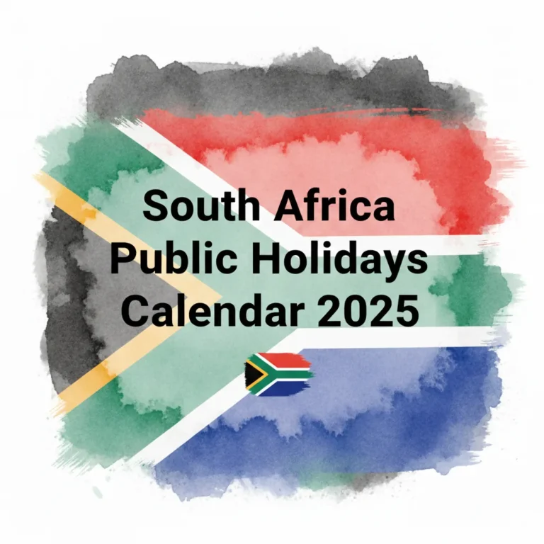 South Africa Public Holidays Calendar 2025
