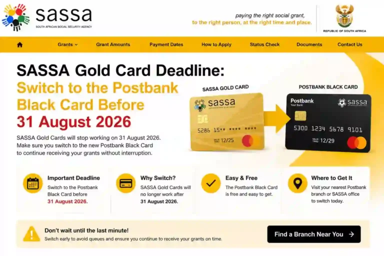 SASSA Gold Card Deadline: