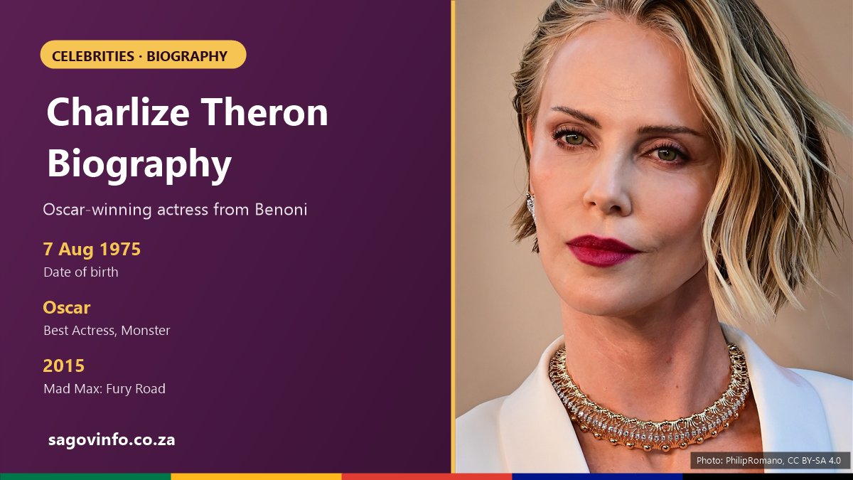 Charlize Theron Biography: Age, Benoni Roots, Oscar and Best Movies Charlize Theron biography: born 7 August 1975 in Benoni, Oscar for Best Actress for Monster, starred in Mad Max: Fury Road in 2015