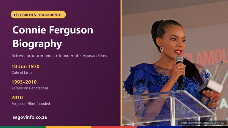 Connie Ferguson Biography: Age, Generations, The Queen and Ferguson Films Connie Ferguson biography: born 10 June 1970, played Karabo Moroka on Generations from 1993 to 2010, co-founded Ferguson Films in 2010, played Harriet Khoza in The Queen